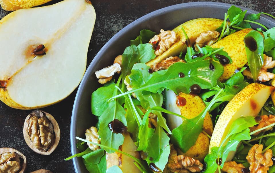 Pera Grelhada com Rúcula e Queijo